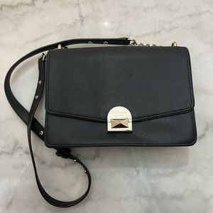 Black Kate Spade Purse with Gold Clasp and Chains